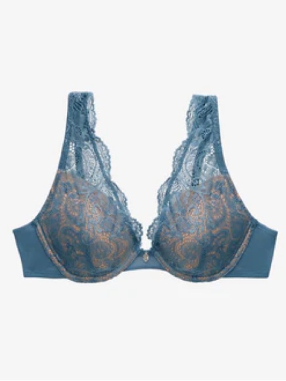 ThirdLove Blue Floral Lace Contour Plunge Bra